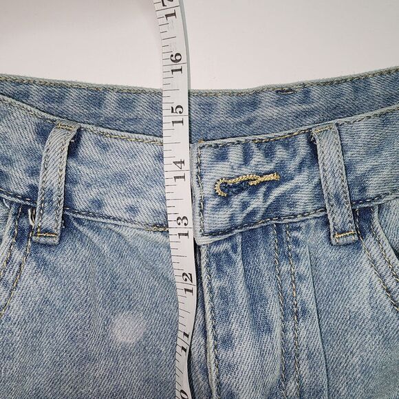 Women's Extra Wide Leg High Rise Front Pleated Jeans - Picture 8 of 12